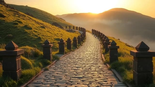 Vägen stiger för att möta dig